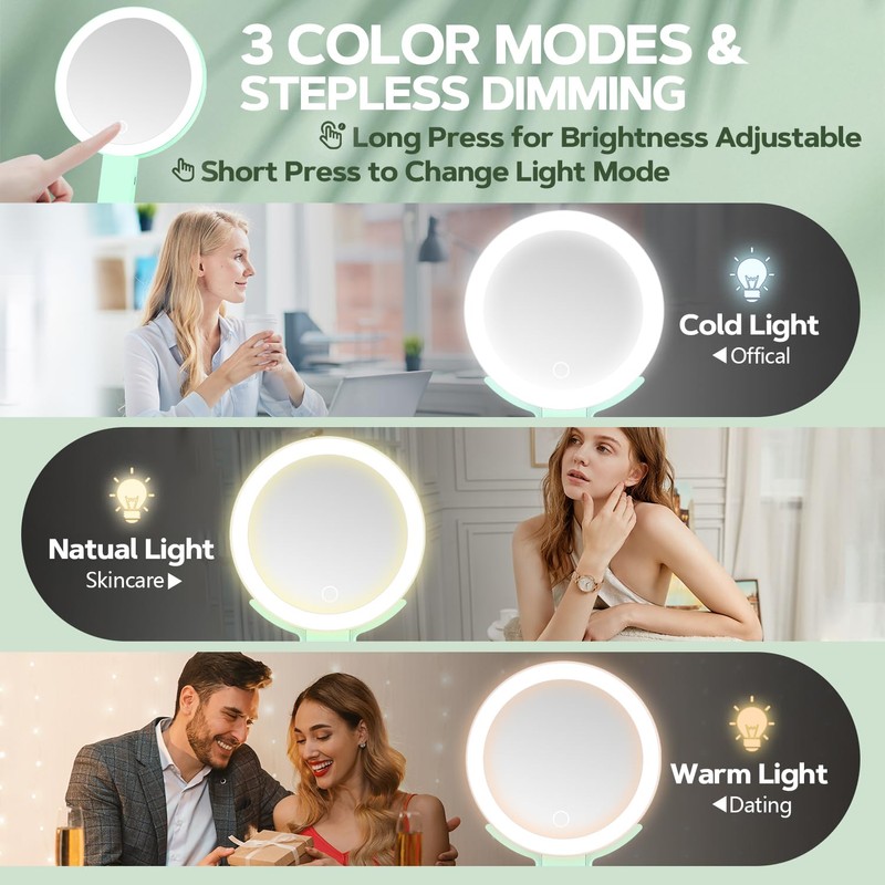 MIYADIVA Lighted Makeup Mirror, 30X Magnifying Mirror with Light, Hanging