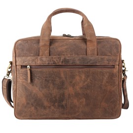 VINTAGE CRAFT SHOP Leather briefcases Laptop Messenger Bags Best Office Satchel Bag for Men and Women (Dark Brown)