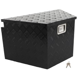 Ineedup 33inch Black Truck Bed Tool Box Heavy Duty Aluminum Chest Box Trailer Tongue Box Chest Storage Organizer for Pick Up Truck Bed RV Trailer Tool Box with Lock and Keys