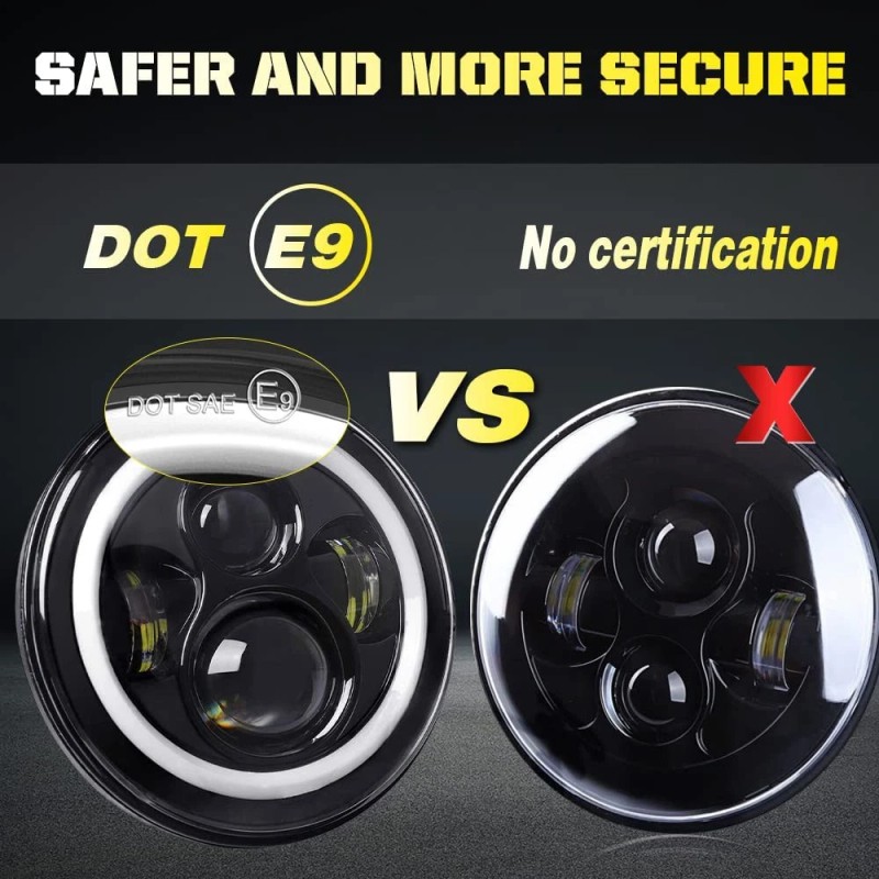 Unbranded Pair For Suzuki Samurai SJ410 DOT 7"inch LED Round