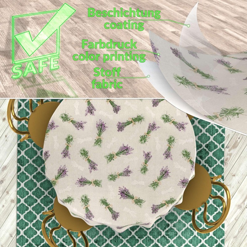 Fabric Tablecloth Washable Table Linen Tablecloth Cotton Polyester Lavender Beige