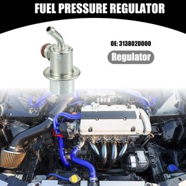 Partuto Fuel Pressure Regulator No.313802D000 - Car Fuel Injection Pressure Regulator - for Hyundai Tiburon 2003-2008 Metal Silver Tone - 1 Pc