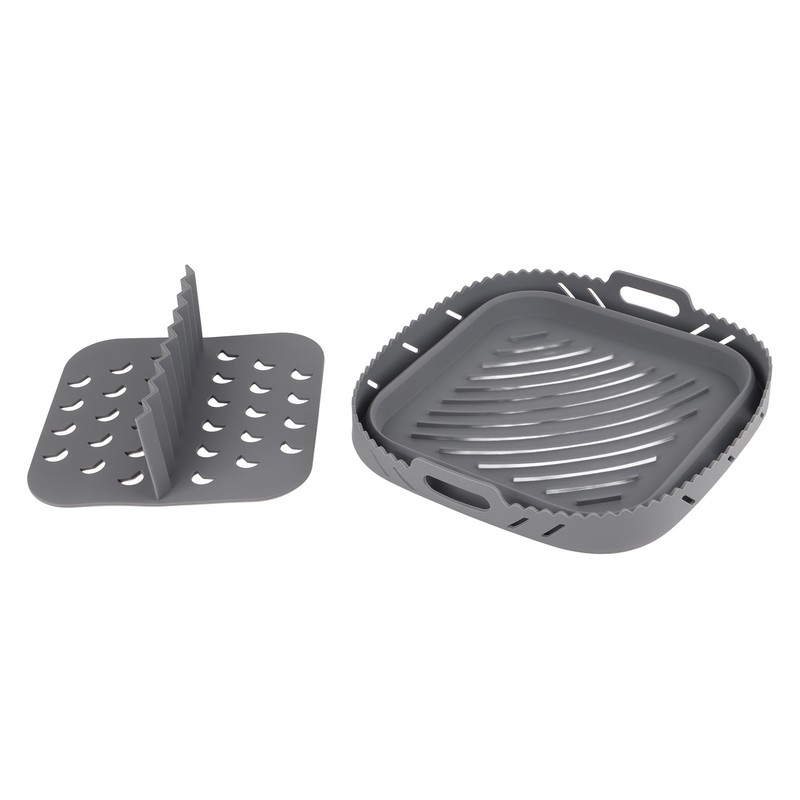 Square Air Fryer Silicone Baking Pan with Silicone Mat Air