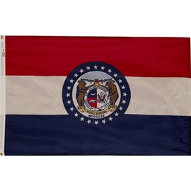 3x5 Foot (90x150 cm) State Polyester Indoor/Outdoor Flag; Vivid Color and Fade Proof - Canvas Header and Double Stitched (Missouri)