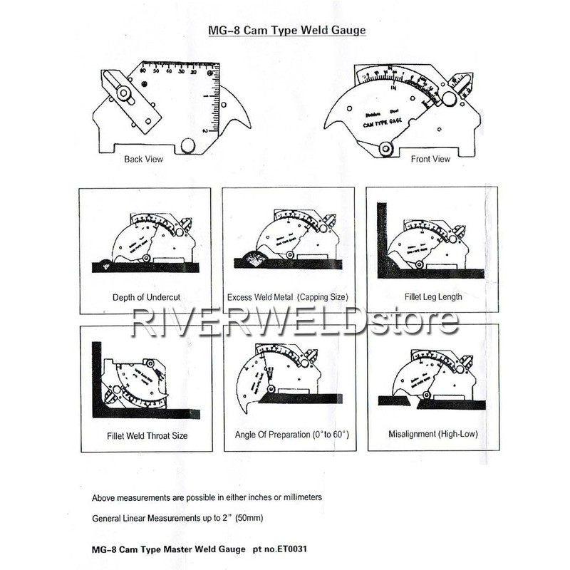 RIVERWELD Bridge Cam Gage Test Depth of Undercut Fillet Weld