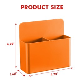 BEYGORM 2 Pack Plastics Magnetic Pen Holder for Refrigerator, Dry Erase Marker Holder for Whiteboard，Magnet School Locker Organizer Accessories, Pencil Cup, Pen Caddy, Classroom Organization(Orange)