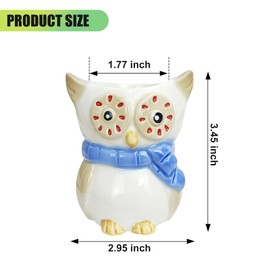 JOBVERT Cute Animal Succulent Pots with Drainage,Ceramic Animal Planters,Small Flower Pots for Home Decor (Owl1)