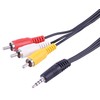 4-POLE 3.5MM PLUG TO 3X PHONO 0.25M, Audio & Video