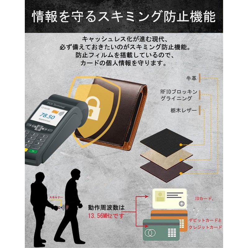 Men's Bi-Fold Wallet, Japanese Tochigi Leather, Bi-Fold Wallet, Genuine Leather,