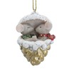 Gisela Graham Mice in Gold Cone Hanging Christmas Tree Decoration