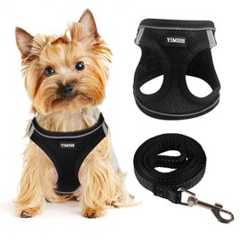 Dog Harness for Small Dogs, Small Dog Harness and Leash Set, Honeycomb Grid, Reflective Lightweight Harness & Anti-Twist Pet Lead,Dog Harness(Multi Color, Size: XS-S-M) (XS, Black)