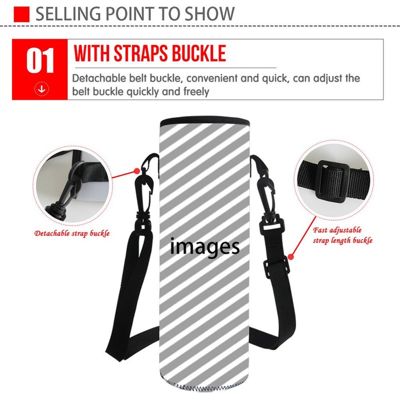 HUGS IDEA Insulated Neoprene Bottle Holder with Shoulder Strap, Fire