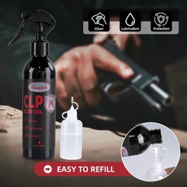 Gun Cleaner and Lubricant Kit - 240ML Sprayer Gun Oil Cleaner and Lubricant, Needle Oiler, Cleaning Patches, Cleaning Swabs, 3-in-1 Cleans, Lubes, Protects Gun Oil and Cleaner Kit