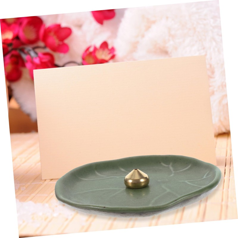 Alipis Leaf Incense Burner Elegant Ceramic Holder for Sticks Home