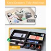 8PCS Plastic Interlocking Drawer Organizer, 3 Sizes Versatile Desk Drawer