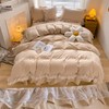 MOOWOO Chic Ruffle Lace Polyester Duvet Cover Set -Girl Black