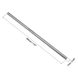 sourcing map Round Steel Rod, 7mm HSS Lathe Bar Stock Tool 200mm Long, for Shaft Gear Drill Lathes Boring Machine Turning Miniature Axle, Cylindrical Pin DIY Craft Tool, 2pcs