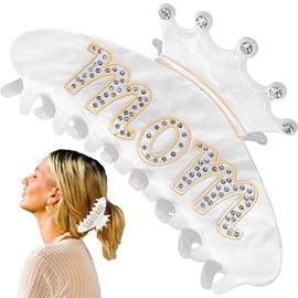 Exquisite MOM Hair Claw Clip, Moms Day Hen Party Accessories for Women Girls, Rhinestone Banana Claw Clip Bride To Be Accessories for Mother's Day Bridesmaid Wedding Party