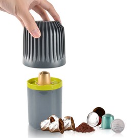 Aluminum Coffee Capsules Recycling Box - CAFEMASY Coffee Pods Recycler Box Tool for Separate Coffee Grounds and Aluminum Capsules Compatible with Nespresso Capsules OriginalLine