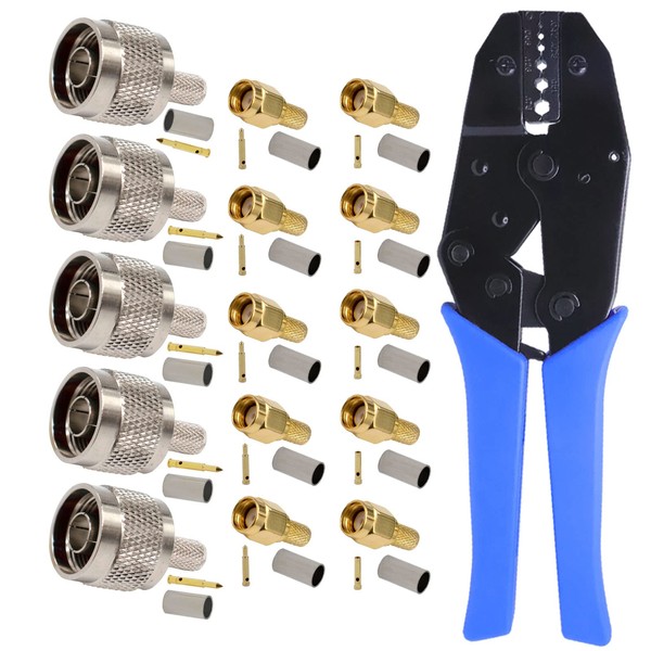 通用 SMA N Coaxial Cable Crimping Kit, 16 Pieces SMA