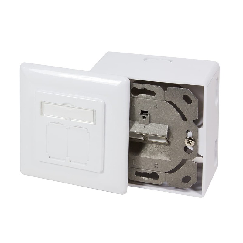 LogiLink Cat.6A Universal Anschlussdose 2x RJ45 STP, - Aufputz and