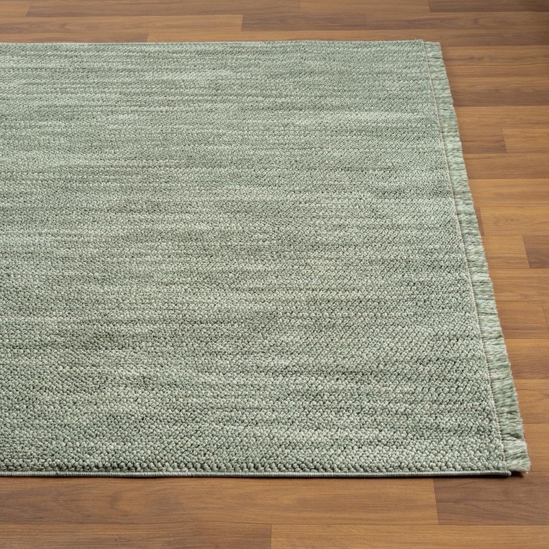 LUXE WEAVERS Solid Machine Woven Green 5x7 Area Rug, Indoor