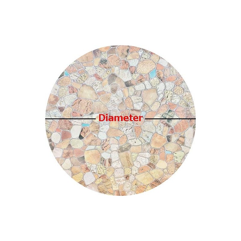 Autotech Park Precut Circle Window Film, Stone Design, Self Static