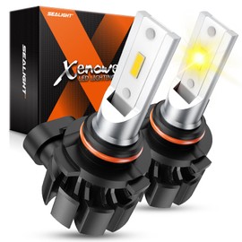 SEALIGHT 9145 H10 Yellow LED Fog Light Bulbs, 13,000LM 600% Brightness 9045 H10 Led Bulb Yellow Fog Lamps, 3000K Amber Strong Penetration 9140 9040 LED Fog Light Bulbs Replacement for Cars(Pack of 2)