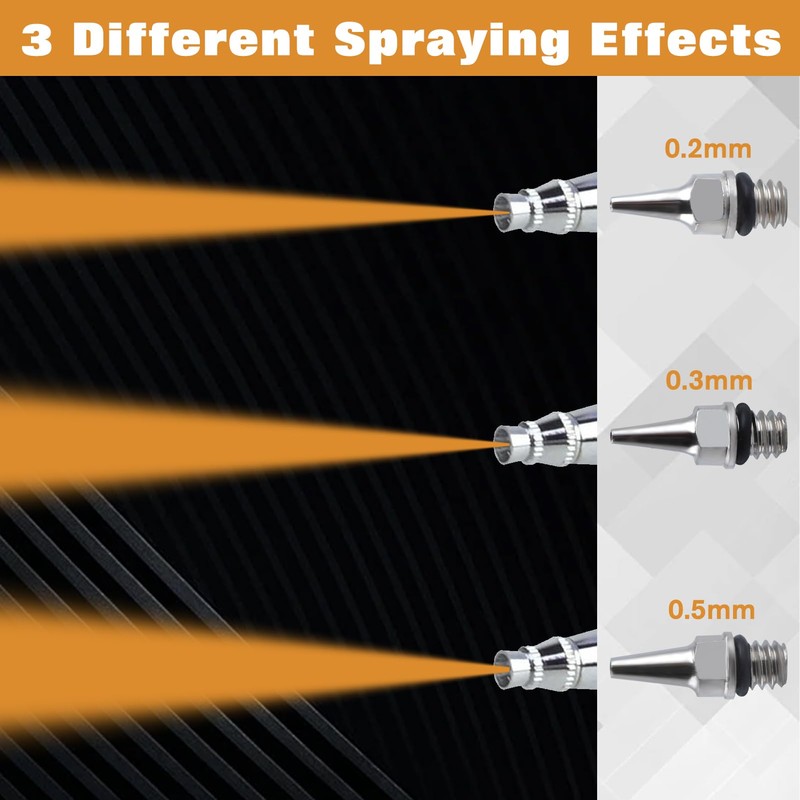 LEONTOOL 21 Pcs Airbrush Nozzle Cap Kit 0.2mm 0.3mm 0.5