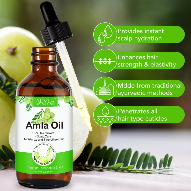 Aliver Aceite De Amla Control Caída Fortalece Folículos Capilares