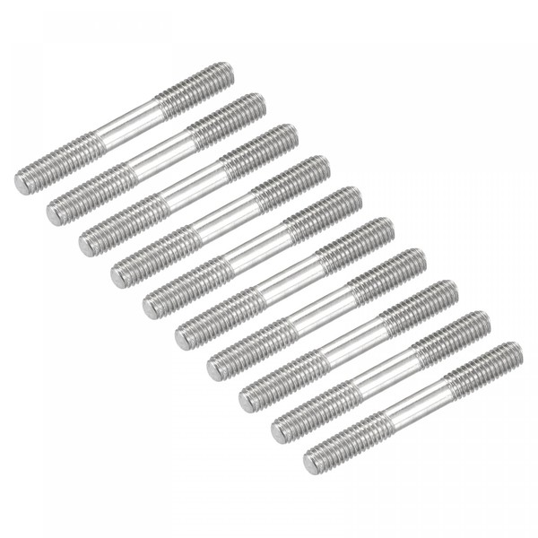 sourcing map Double Ended Stud Screws (M3 Thread 25mm Length)