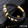 VEXXS Leather Bracelet (Cubic Zirconia - Gold, 8.50)