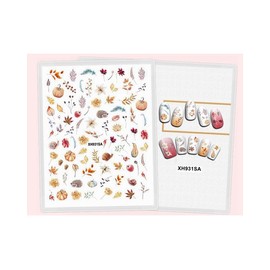 Generic Autumn Leaf Maple Nail Sticker Thanksgiving Pumpkin Harvest Turkey Squirrel Deer Xh931Nail Wraps Stickers Manicure Supplies for Women Nails Full Long Lasting Easy Apply and Remove