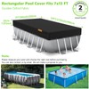 HIGHTQURO Rectangular Pool Cover for Above Ground Pools,Solar Oval Pool