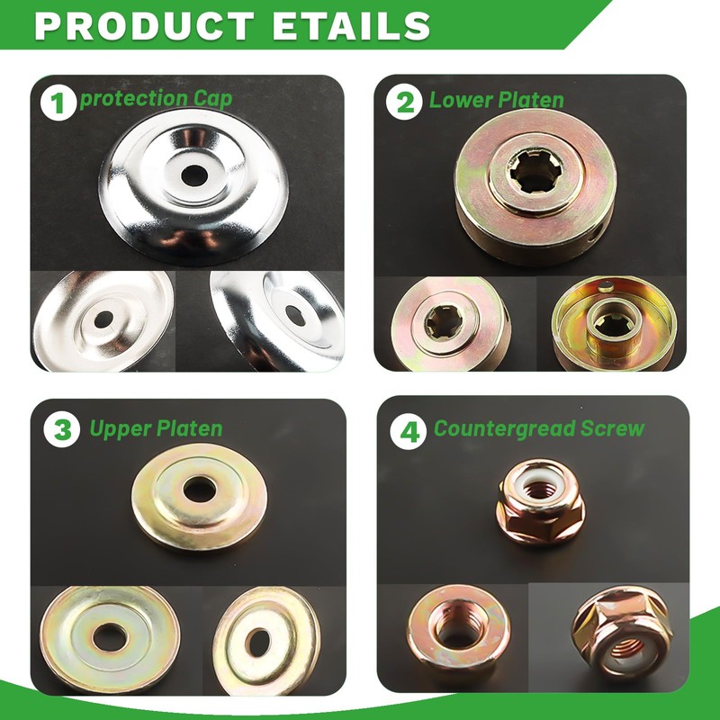 Shyllin 7 STK Set Rasenmäher Metall Getriebe Klinge Mutter,Kit Freischneider