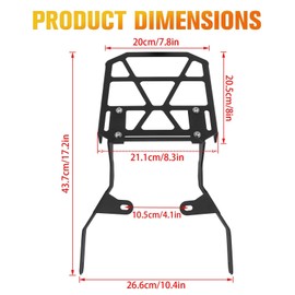 KKZOL Rear Rack Tail Luggage Rack Cargo Storage Carrier Replacement for Honda Monkey 125 Z125 2018-2024 (Black)
