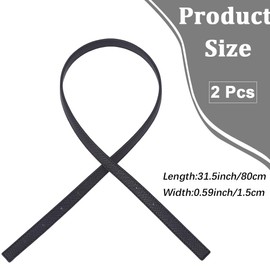 CREATCABIN 2Pcs Black Leather Bag Strap Replacement Handbag Straps Universal Soft Textured Flat Totes Handle Bag Purse Crossbody Shoulder Accessories with Hole for DIY Crafting 31.5 x 0.65 x 0.12in