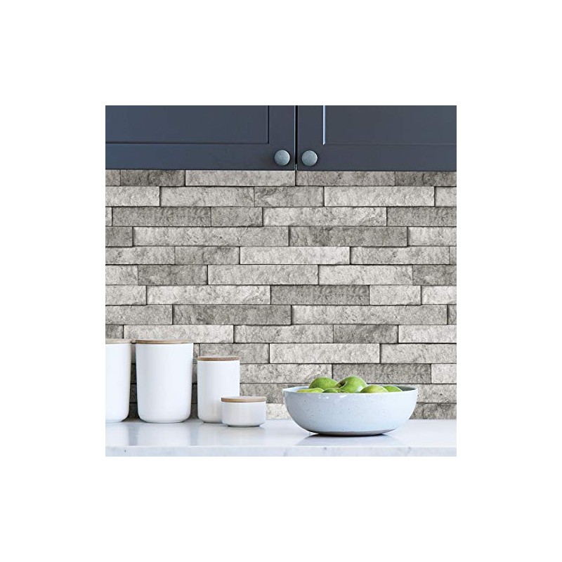 In Home NH3396 Stone Peel & Stick Backsplash, Grey
