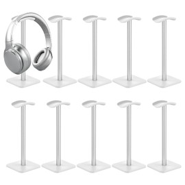 TKSDWBLTY Headphone Stand Detachable Headphones Holder Universal Gaming Headset Holder Space Saving Stand for Most Wired and Wireless Headphones,White (White 10Pcs)
