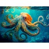 Deep Blue Octopus Odyssey: Premium 1000-Piece Jigsaw Puzzle for Adults