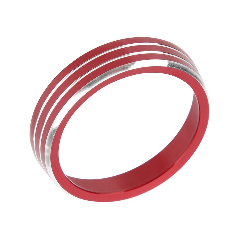 4pcs A/C Air Vent Knob Trims Rings Red Aluminum Alloy