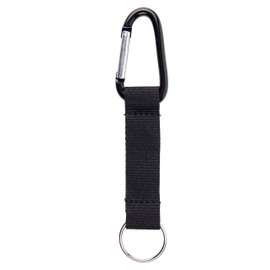 Karteo Lanyard Short Black with Carabiner Hook [Pack of 1] Short Lanyard Carabiner and Key Ring Lanyard Key Ring with Metal Carabiner, black