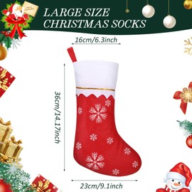 Zubebe 48 Pcs Felt Christmas Stockings 15 Inch Christmas Snow Stockings Christmas Santa Stockings for Christmas Party Favors Home Bedroom Decorations