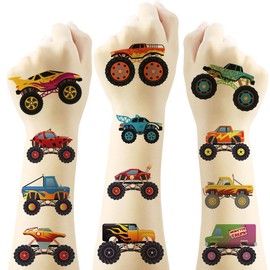 60PC Truck Temporary Tattoos Stickers,Truck Birthday Party Supplies Favors Waterproof Fake Tattoos Stickers Party Decorations for Kids Boys Girls School Rewards Gifts