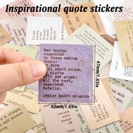 WANDIC Vintage Inspirational Quotes Stickers, 120pcs Retro Typewriter Style Motivational Scrapbook Stickers Famous Words for Journal Collage DIY