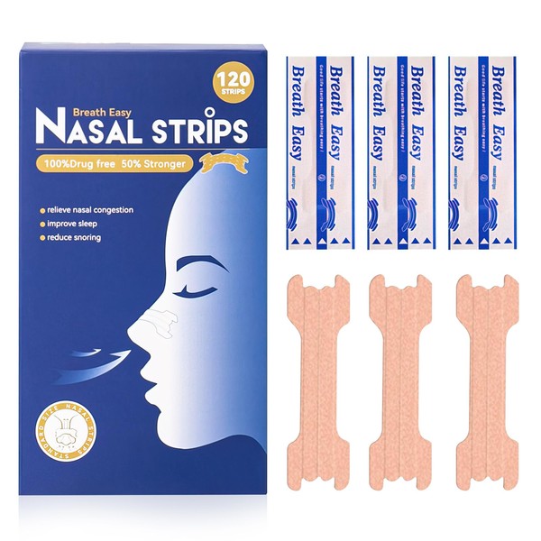 120Pcs Nasal Strips for Breathing & Snoring - Adjustable Nose