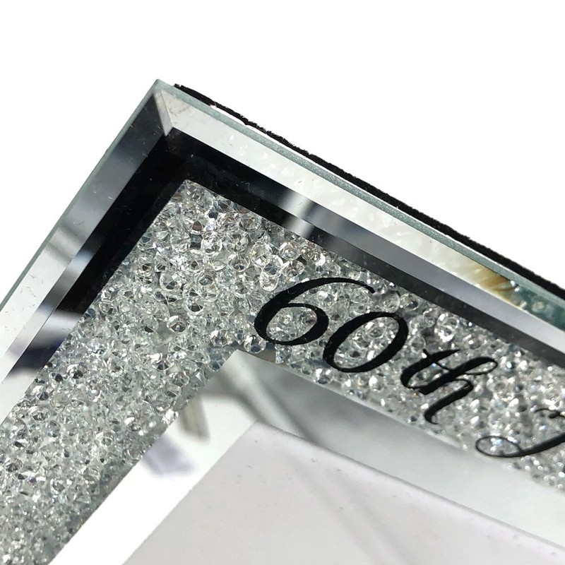 ukgiftstoreonline 60th Diamond Wedding Anniversary Crystal Border 5 x 7