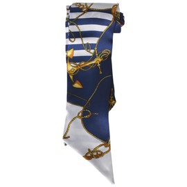 curvy's Long Scarf Bow Tie Bag Scarf Stole Silk Touch, 10. marine navy