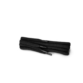 Kaps Round Laces, quality durable 100% cotton shoe laces for casual footwear, made in Europe, 1 pair, many colours and lengths (60 cm - 24 inch - 3 to 4 eyelet pairs / 91 - black)