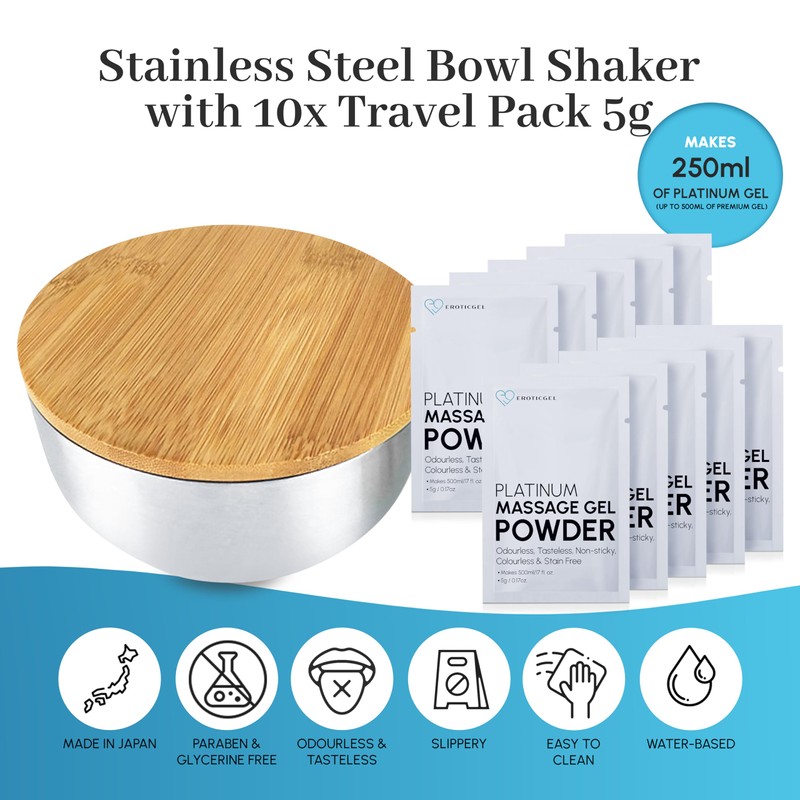 Platinum Massage Gel Powder & Bowl Set with 10 x